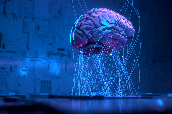 image d'un cerveau qui flotte dans l'espace