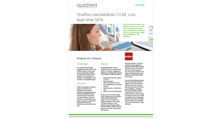 Stralfors Standardizes CCM, Cuts Lead Time 50% Case Study Cover
