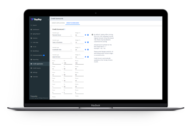 Le module de crédit avancé de YayPay permet aux équipes financières B2B d’atténuer efficacement le risque de crédit et de générer des ventes plus sûres.