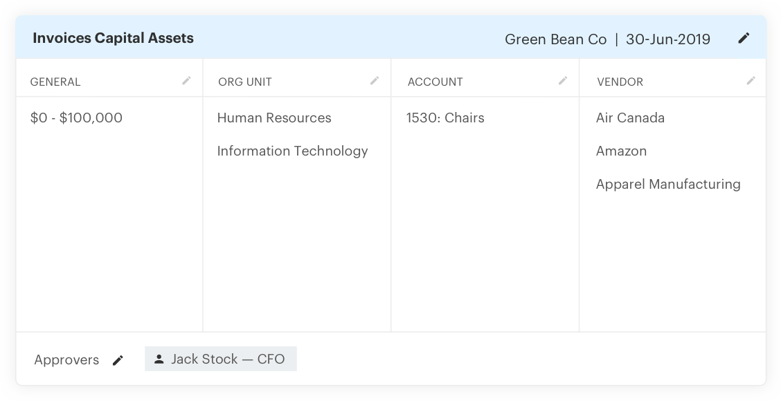 invoice approvals screenshot