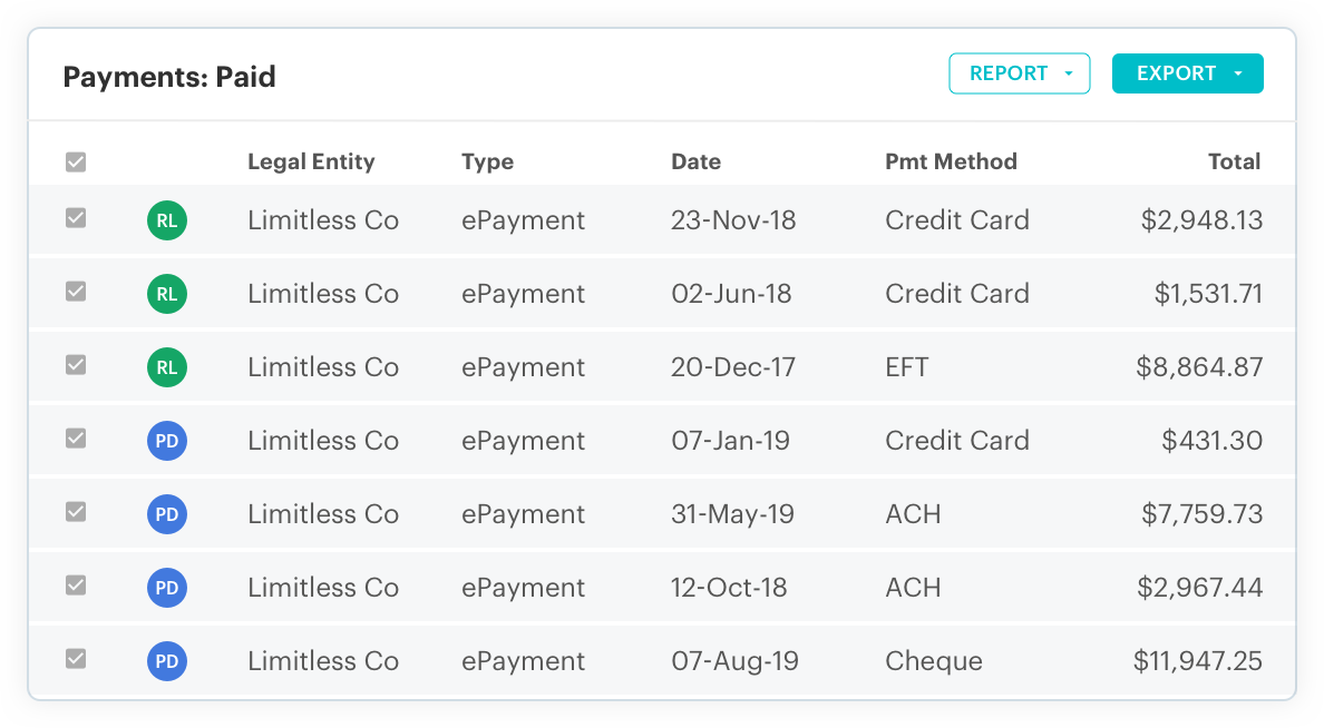 payments paid screenshot