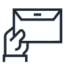 icon of hand holding envelope