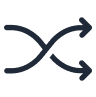Icon showing two arrows crossing