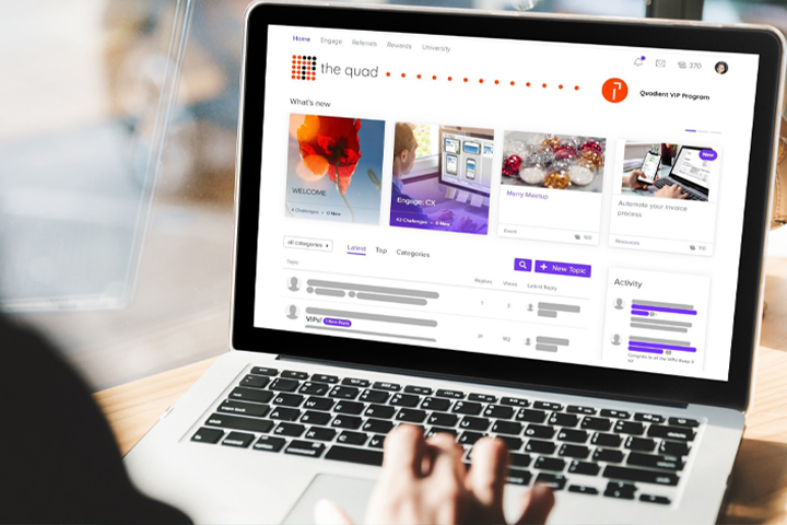 person logged into The Quad online user community