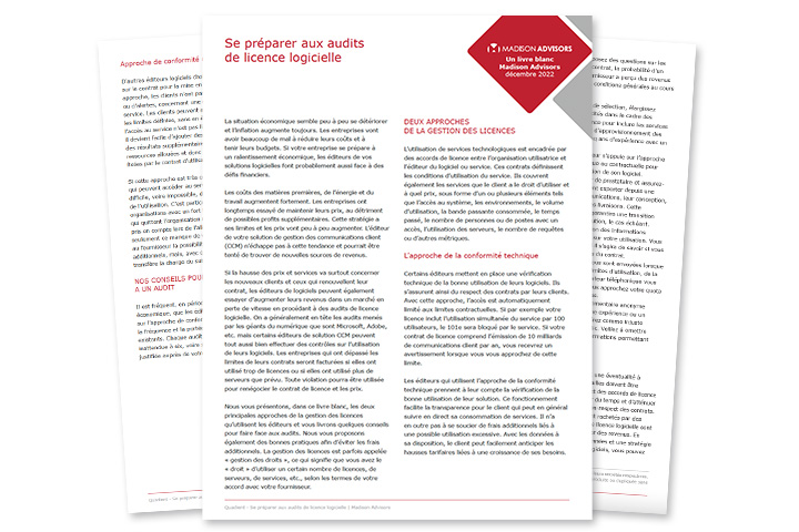 Se préparer aux audits de licence logicielle