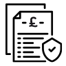 icon - invoice with a Pound Sterling sign 