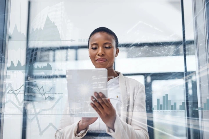 accounting professional using a tablet