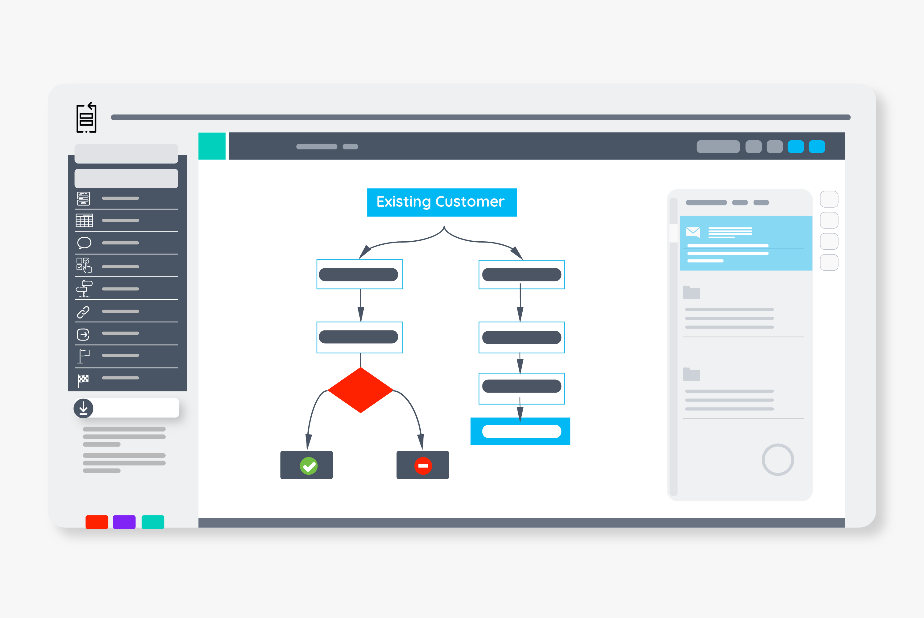 Inspire iForms user interface showing workflow logic mapping