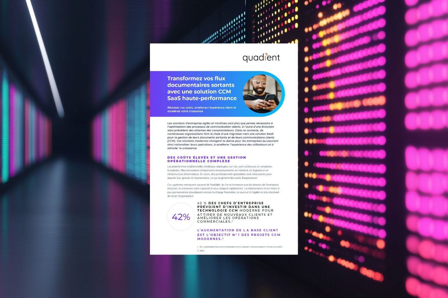 Brochure sur fond futuriste