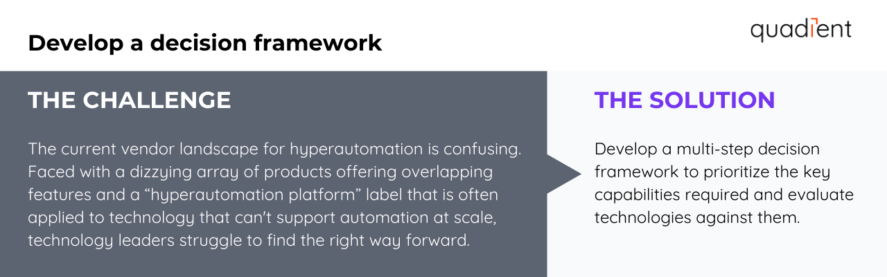 Develop a decision framework