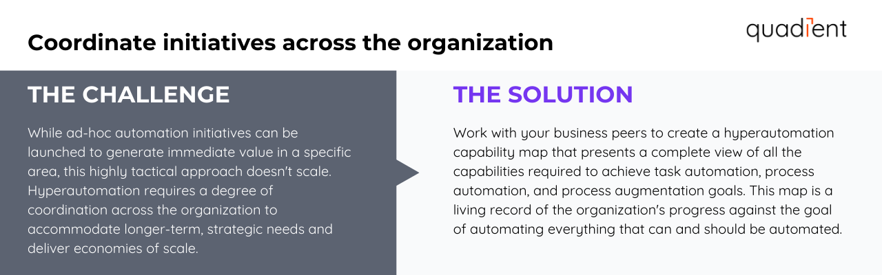 Coordinate initiatives across the organization