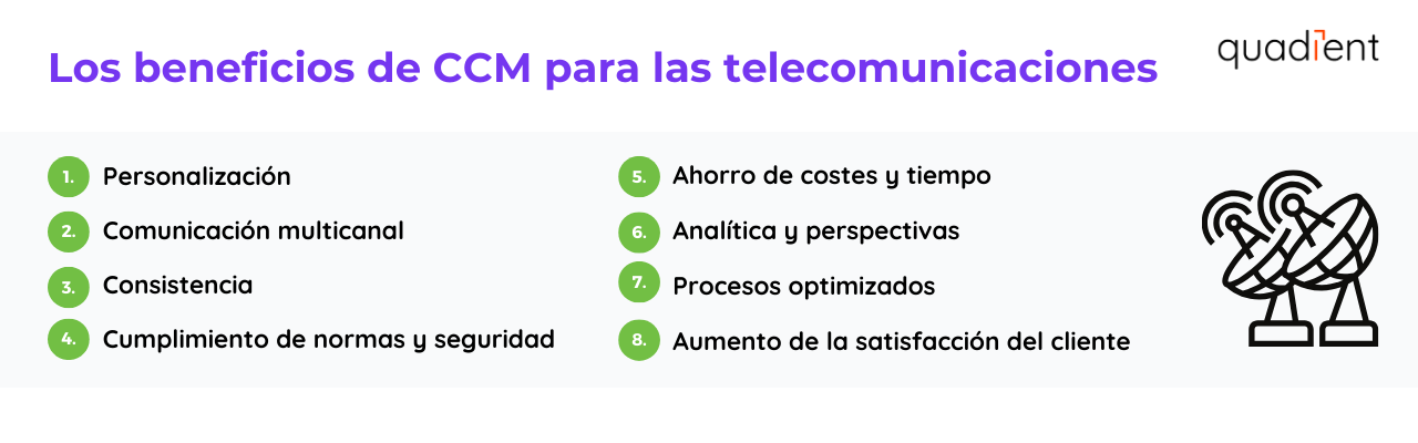 •	Los beneficios de CCM para las telecomunicaciones
