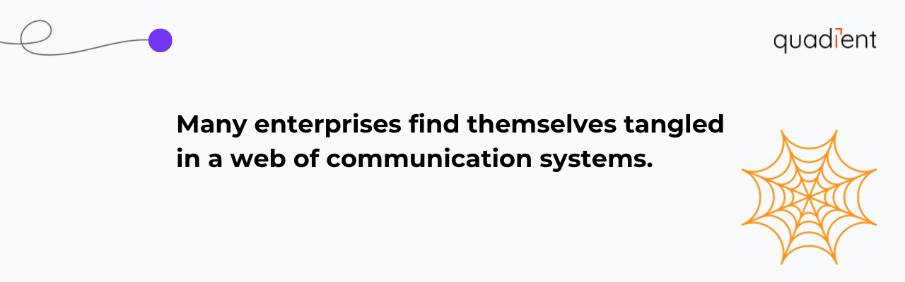 a web of tangled communication systems