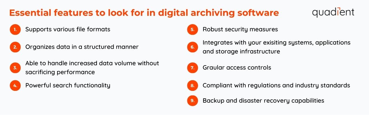 essential features of digital archiving software