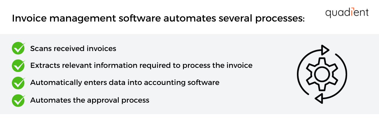 Invoice management software automates several processes