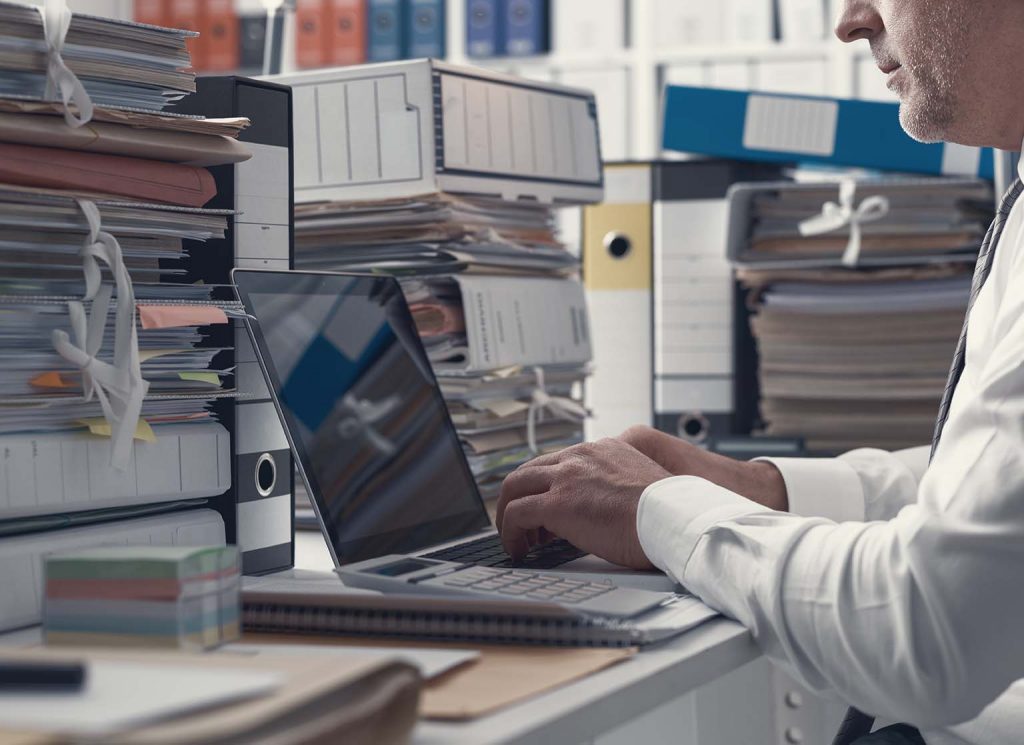 businessman working with laptop at office