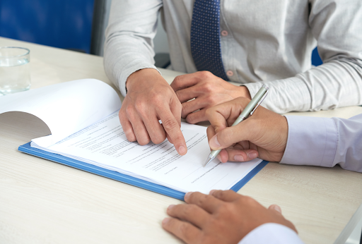 Man pointing signature