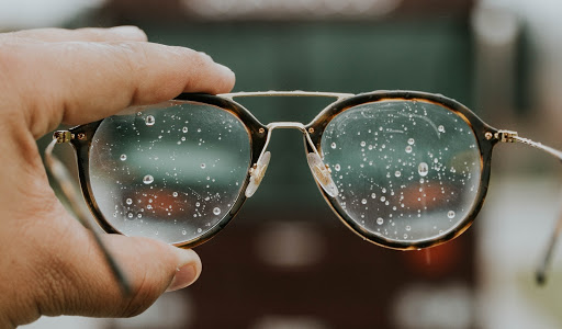 glasses with water droplets