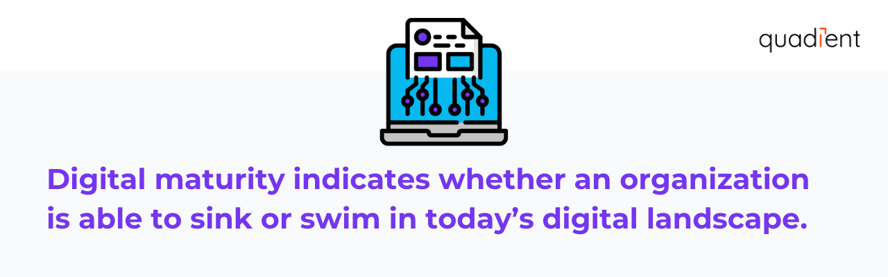 Digital maturity indicates whether an organization is able to sink or swim in today’s digital landscape.