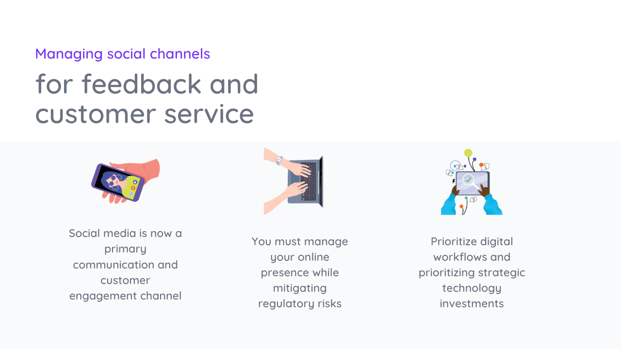 Managing social channels for feedback and customer service