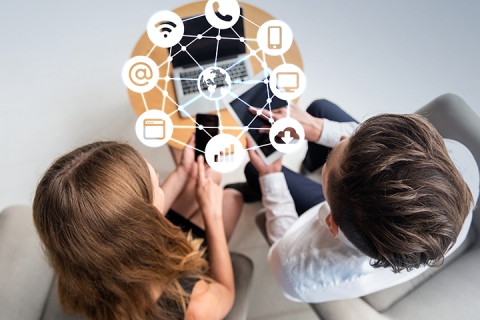 Business and communication network concept