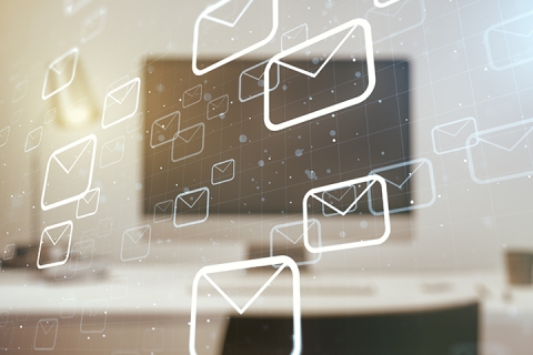 icones flottant qui symbolisent la communication digitale