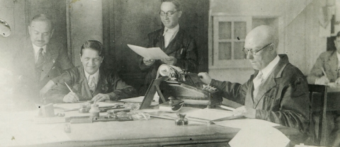 old historic men talking peacefully