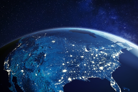 vue de la terre en espace