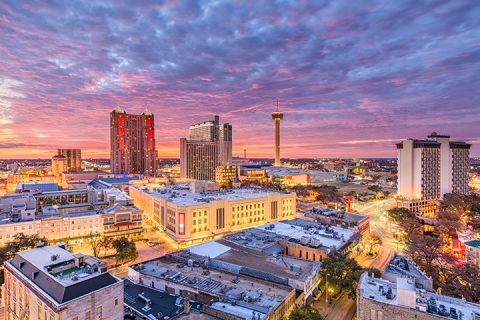 photo d'un ligne d'horizon aux etats-unis pendant le soir