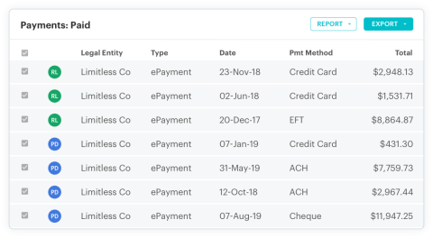 payments paid screenshot