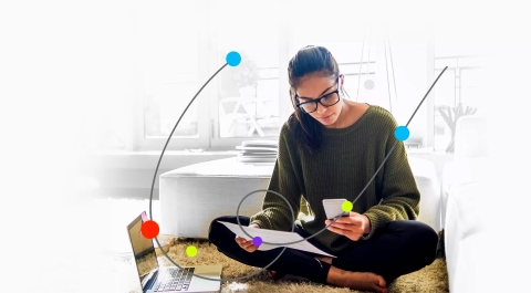 customer reading mail