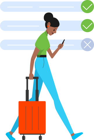 woman approving AP items on phone