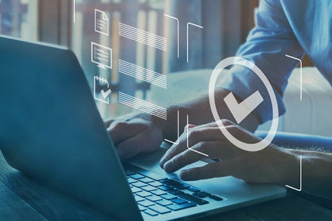 checkmark on computer