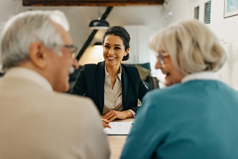 Accountant helping couple