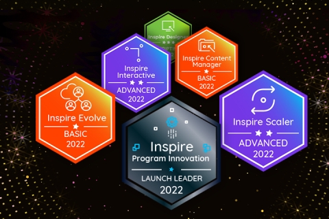 Montage of Quadient's certified customer badges