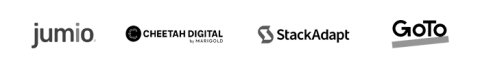 Jumio, Cheetah Digital, StackAdapt, and GoTo logos
