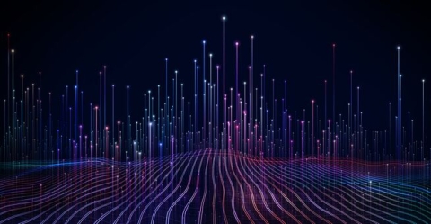 Digital lines showing upward growth