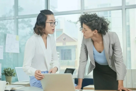 colleagues in discussion