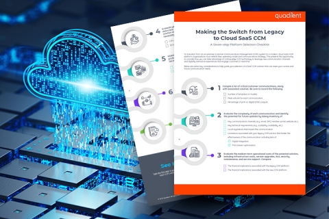 Checklist document positioned against digital cloud background
