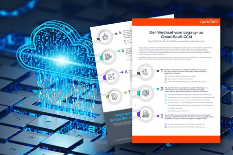 Checklistendokument vor digitalem Cloud-Hintergrund positioniert
