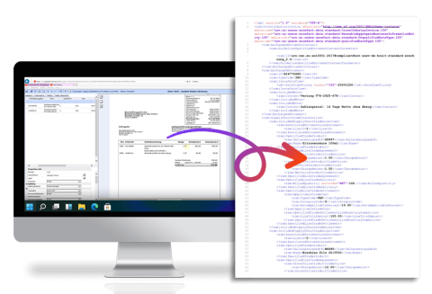 imac screen with document