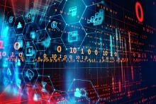 L'icône fintech sur fond abstrait de technologie financière représente Blockchain et Fintech Investment