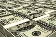 huge stacks of dollar bills