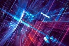 abstract neon rays in a dark background