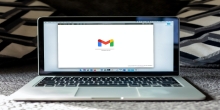 image of a Gmail icon on a laptop screen