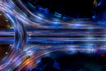 Electron of Traffic light tail qui montre le transport et la communication