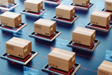 les colis transportés dans un environnement de haute technologie rationalisent les paramètres