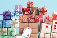 Pile of holiday presents