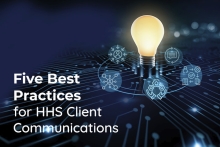 Light bulb in technology infrastructure with five icons 