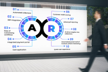 AR dashboard and a man walking beside it